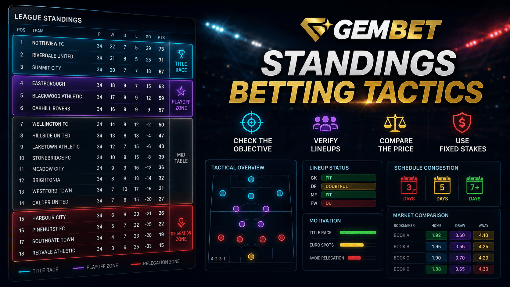 Betting tactics using league standings
